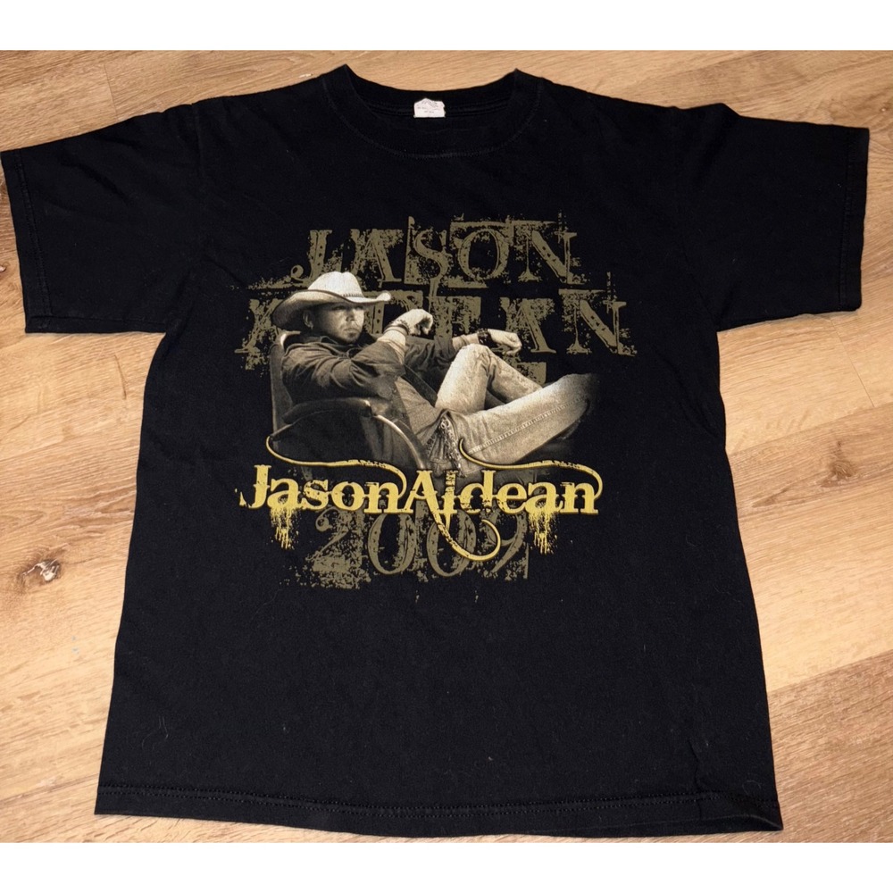 Jason Aldean 2009 Wide‎ Open Tour T Shirt Black Medium Concert Merch
